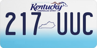 KY license plate 217UUC