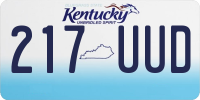 KY license plate 217UUD