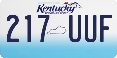KY license plate 217UUF