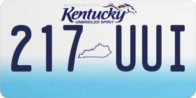 KY license plate 217UUI