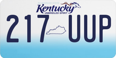 KY license plate 217UUP