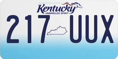KY license plate 217UUX