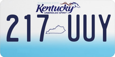 KY license plate 217UUY