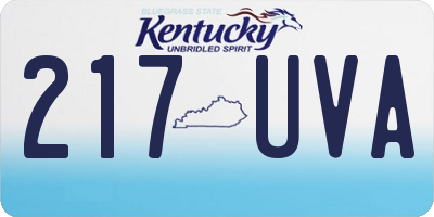 KY license plate 217UVA