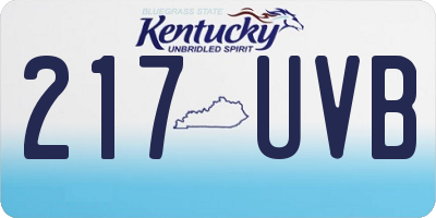 KY license plate 217UVB