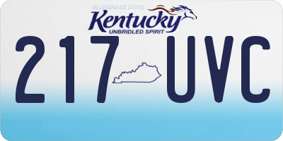 KY license plate 217UVC