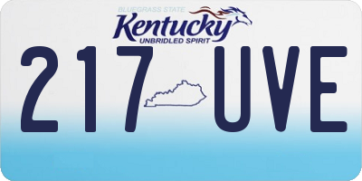 KY license plate 217UVE