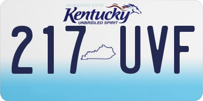 KY license plate 217UVF