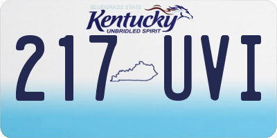 KY license plate 217UVI
