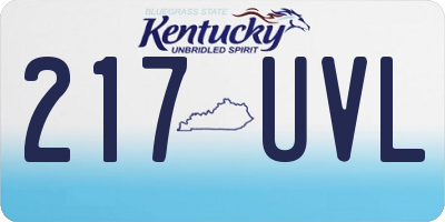 KY license plate 217UVL