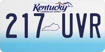 KY license plate 217UVR