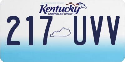 KY license plate 217UVV