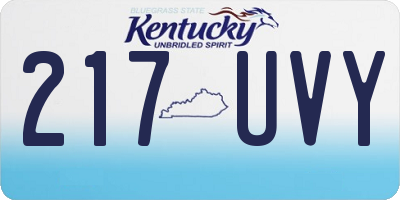 KY license plate 217UVY