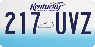 KY license plate 217UVZ