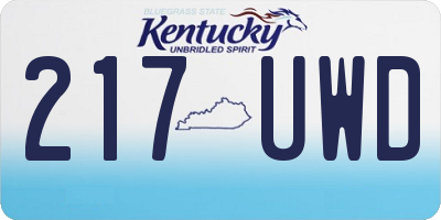 KY license plate 217UWD