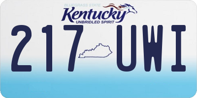 KY license plate 217UWI