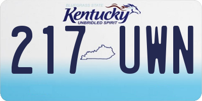 KY license plate 217UWN