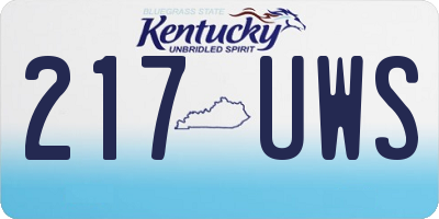 KY license plate 217UWS