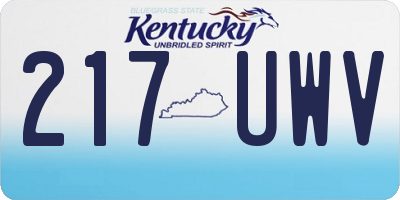 KY license plate 217UWV