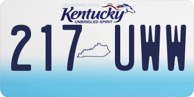 KY license plate 217UWW