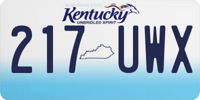 KY license plate 217UWX