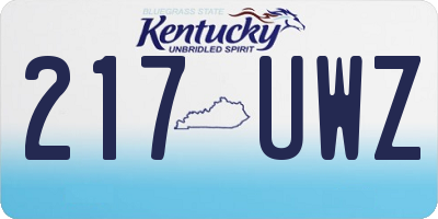 KY license plate 217UWZ