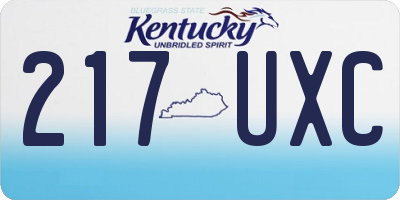 KY license plate 217UXC