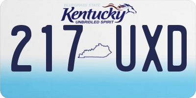 KY license plate 217UXD