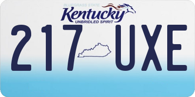 KY license plate 217UXE