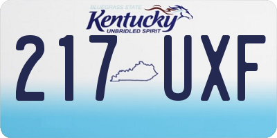 KY license plate 217UXF