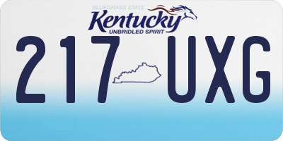 KY license plate 217UXG