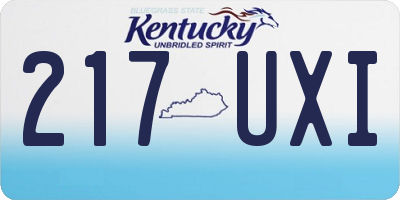 KY license plate 217UXI