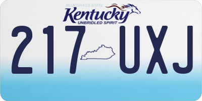 KY license plate 217UXJ