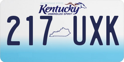 KY license plate 217UXK