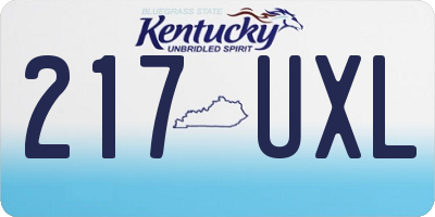 KY license plate 217UXL