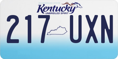 KY license plate 217UXN