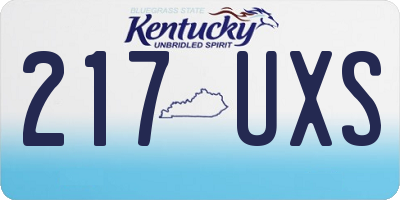 KY license plate 217UXS