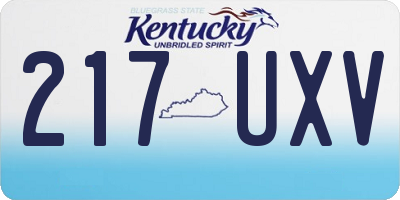 KY license plate 217UXV