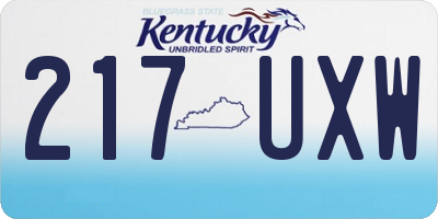 KY license plate 217UXW