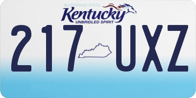 KY license plate 217UXZ