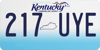 KY license plate 217UYE