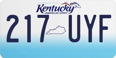 KY license plate 217UYF