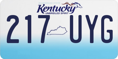KY license plate 217UYG