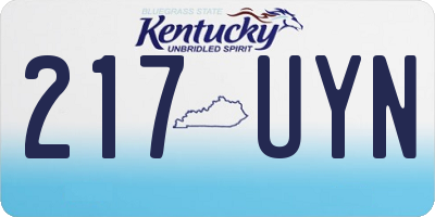 KY license plate 217UYN