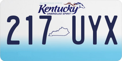 KY license plate 217UYX