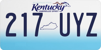KY license plate 217UYZ