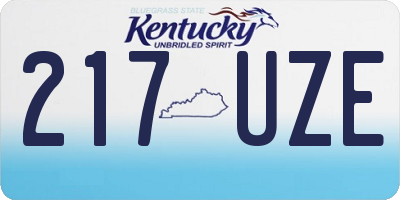 KY license plate 217UZE