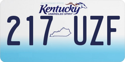 KY license plate 217UZF