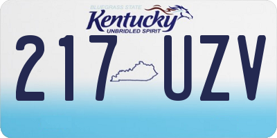 KY license plate 217UZV