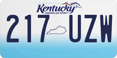 KY license plate 217UZW